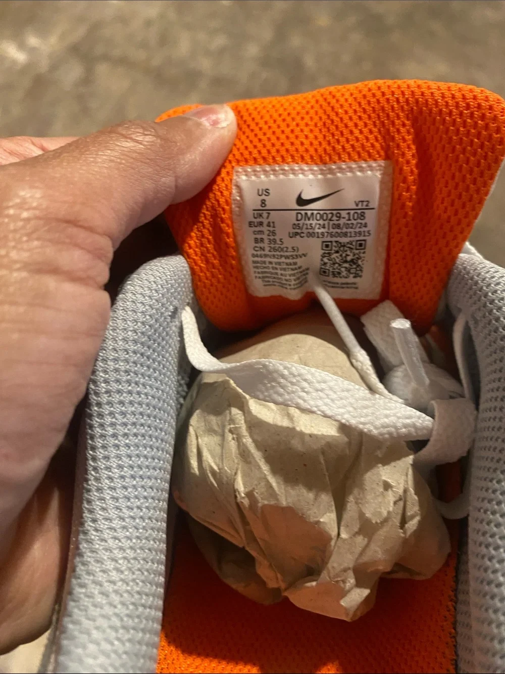 Nike Air Max Men's Sneakers in White, Gray, Orange